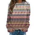 thumbnail image 2 of HLKJKLS Oversized Sweatshirt For Women Star Print Hoodless Long Sleeve Side Split Loose Pullover Sweatshirt Yellow S-3Xl, 2 of 5