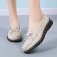 thumbnail image 4 of Big Size Women's Casual Loafers Slip On Leather Shoes Lightweight Casual Walking Shoes Female Moccasins Classic Penny Loafer Flats Boat Shoes, 4 of 10