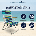 thumbnail image 6 of Caribbean Joe 4 Position Folding Beach Chair 300lb Capacity Backpack Straps, 6 of 8