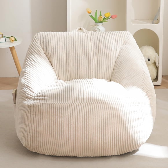 Puf MAXYOYO Kids, cómodo, beige, 70 x 60 x 66 cm