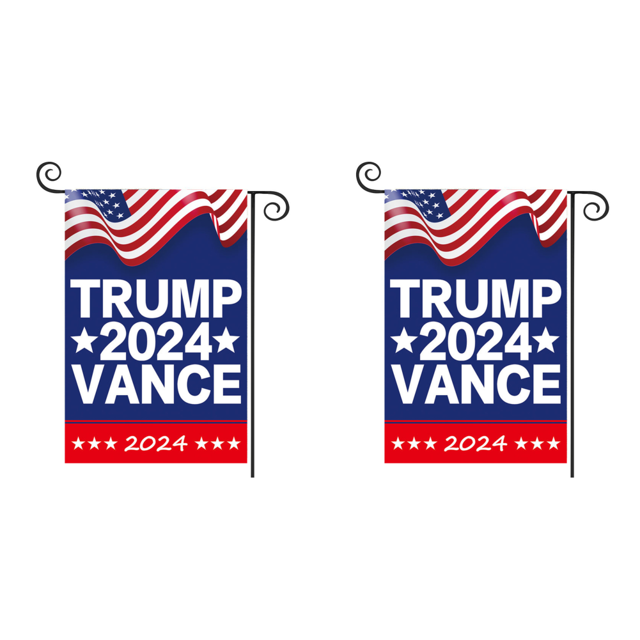 Trump Vance 2024 Jardín Doble Cara Color Vivo Banderas () Azul