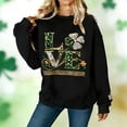thumbnail image 2 of Fewfanhot Women's Clothing St Patricks Day Sweatshirt Women Long Sleeve Leopard Shamrock St. patricks Shirts Tees, 2 of 9