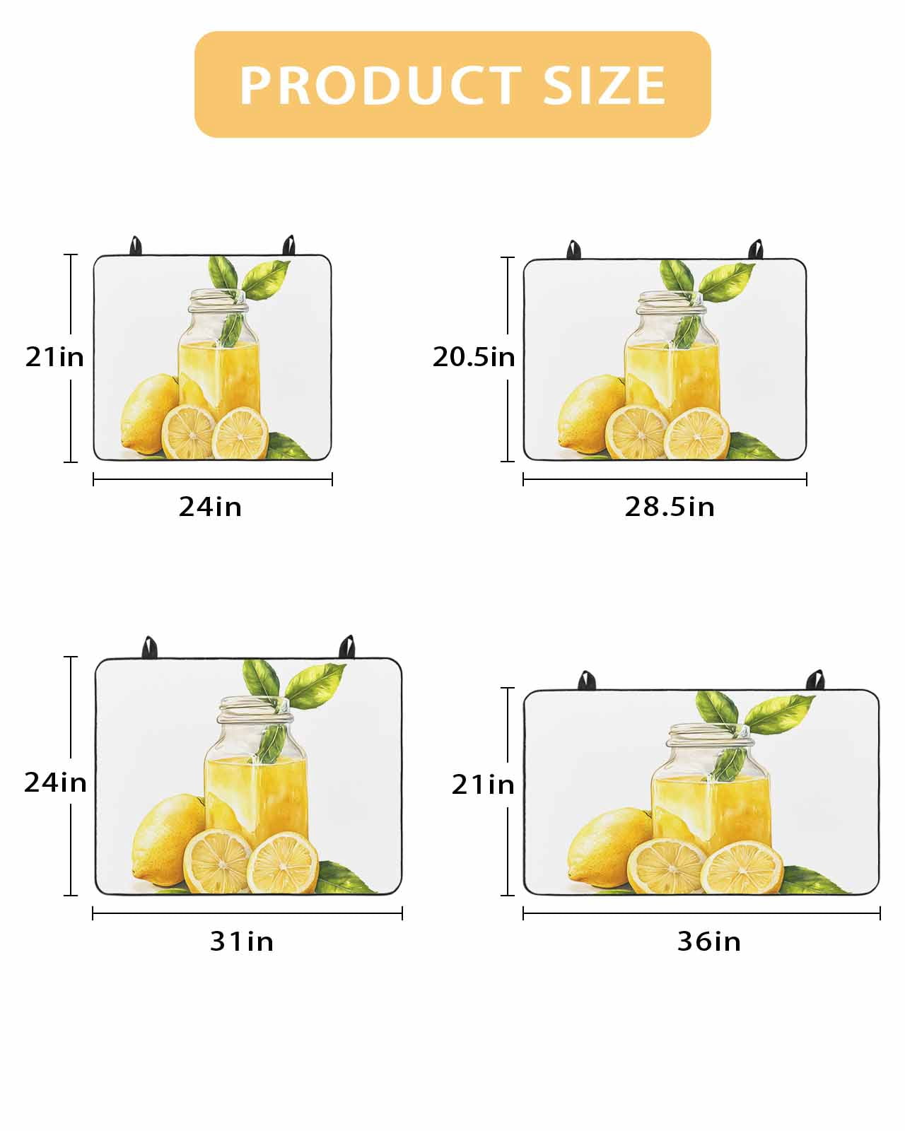 nqOlkjepod Large Induction Cooktop Protector Mat 36"x21", Summer Lemon Stove Top Covers for Electric Stove, Yellow Watercolor Pastel Country Retro Stove Burner Cover Mats, Glass Top Stove Cover