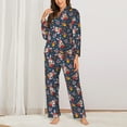 thumbnail image 2 of Salouo Christmas Bunny A Pattern Women's Pajamas Set Long Sleeve Button Down Sleepwear Soft Pj Lounge Sets for women 2 Piece Pjs Set with Long Pants-X-Large, 2 of 7