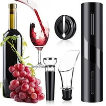Rirool Electric Wine Opener Gift Set - Rechargeable Corkscrew Kit with Wine Stopper and Remover - Ideal for Wine Lovers