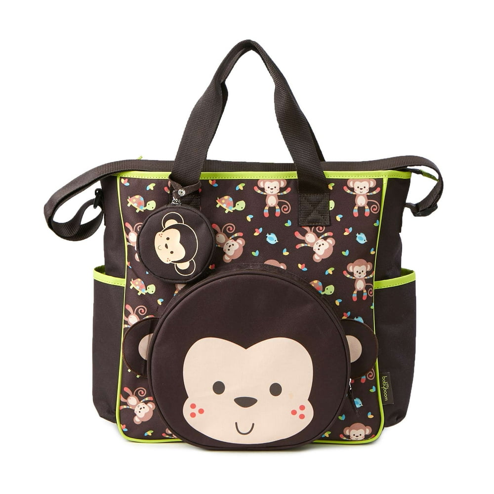 Baby Boom Monkey Applique Tote Diaper Bag