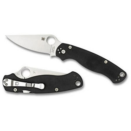 Spyderco Para Military 2 Black G-10 Black Blade PlainEdge Folding Knife