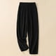 thumbnail image 3 of Pantalones cortos holgados de estilo retro para el verano, con diseño de abertura y cintura elástica., 3 of 8