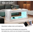 thumbnail image 5 of Coffee Tables for Living Room, Modern High Gloss Marble Print Center Table with LED Lights for Coffee and More, White, 5 of 6