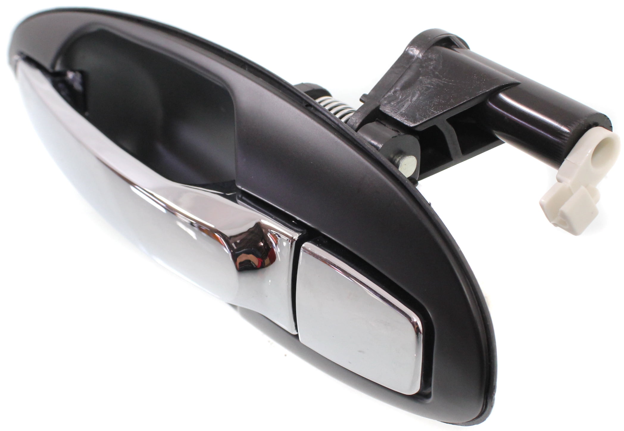 Replacement REPK491322 Exterior Door Handle Compatible with 2002-2005 Hyundai Sonata 2001-2006 Kia Optima Rear, Left Driver Black bezel with chrome lever