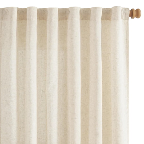 Juego de cortinas Jinchan de lino, 213 cm de longitud, 2 paneles, para ventana