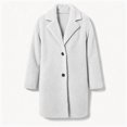 thumbnail image 5 of Awwp Women's Teddy Pea Coat, Faux Fur Long Winter Jacket, Winter Lapel Faux Fur Warm Overcoats White 3Xl, 5 of 5