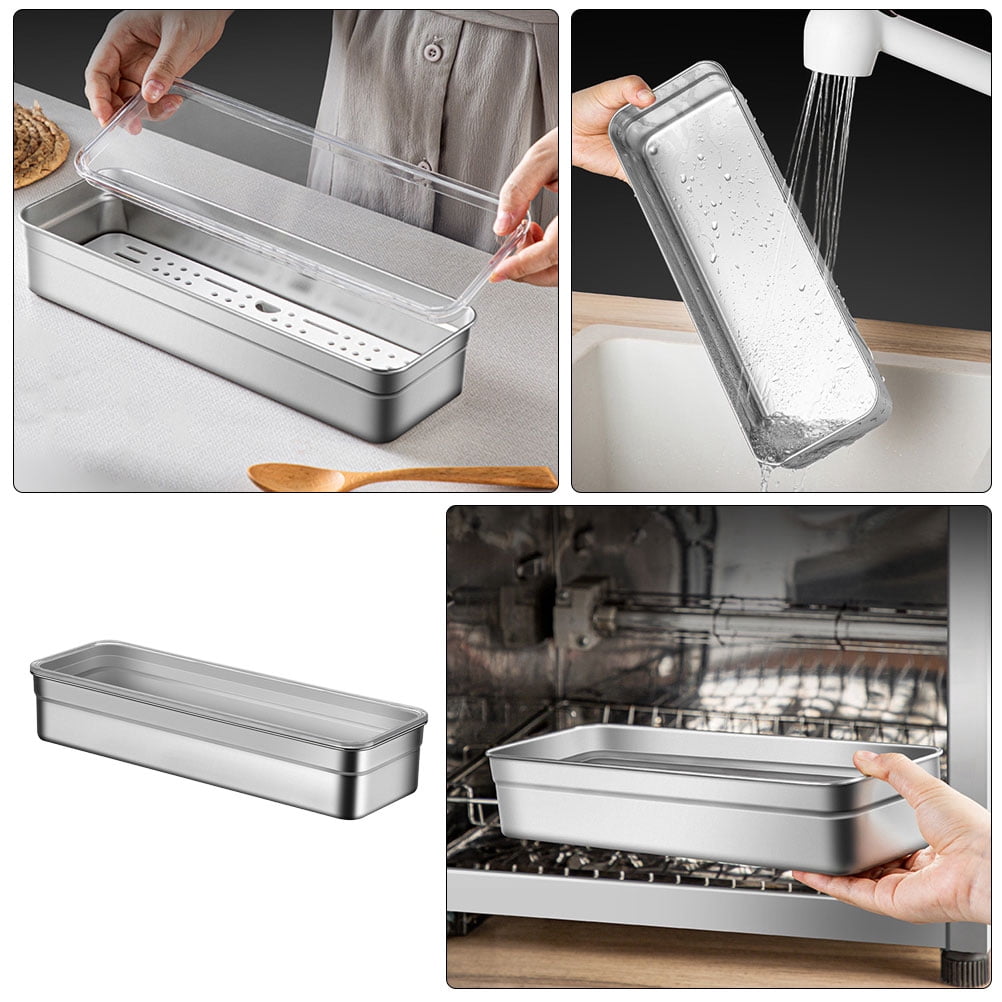 FRCOLOR  Cutlery Drawer Organizer Stainless Steel Utensil Holder Silver