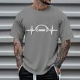 thumbnail image 2 of Sngxgn Men Men's Ribbed Shirt Short Sleeve Slim Fit T Shirts Stretch Workout Ribbed Tee(Dark Gray,L), 2 of 5