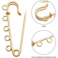 thumbnail image 4 of 20pcs Gold/Silver，Metal Heavy Duty Blanket Safety Pins Kilt Pins with ，Large Safety Pins,5 Loops for Crafting Arts Brooch Clothes, 50mm, 4 of 7
