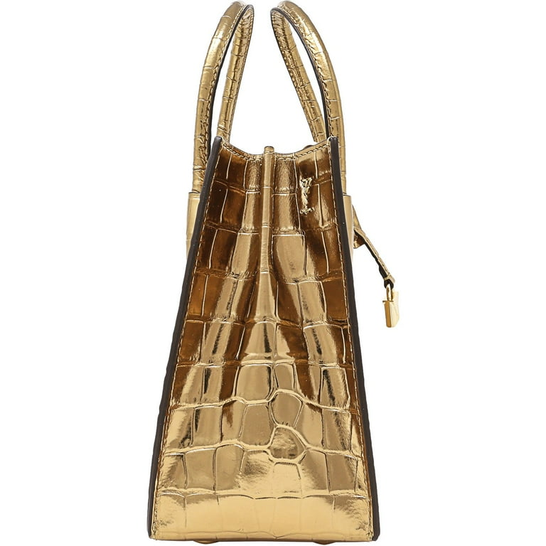 Michael Kors Women's Medium Mercer Crocodile Messenger Leather Top