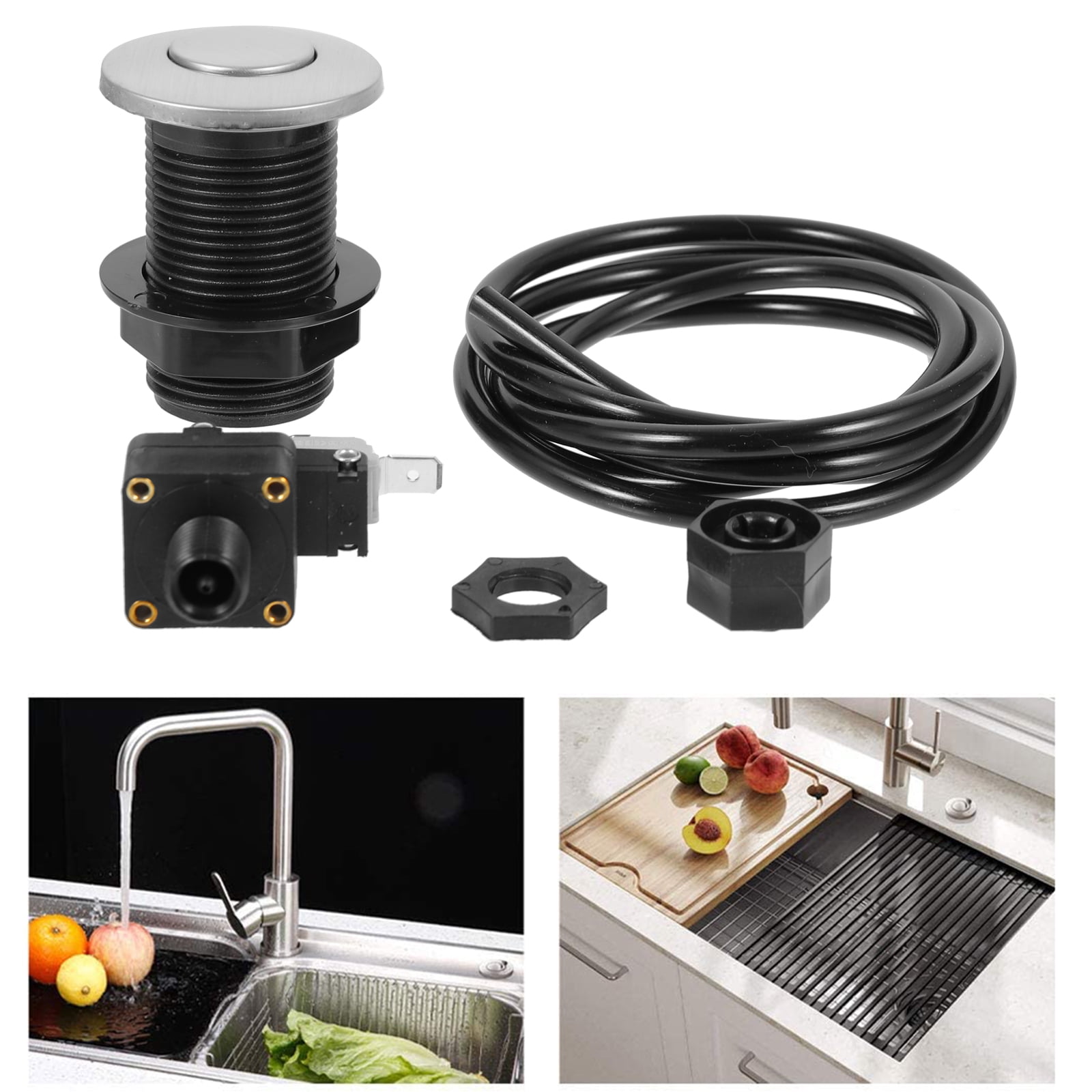 SWETRACE 4 Sets eelf Waste Disposal Replacement Air Switch for Home Improvement Appliance Kitchen Bathrooms
