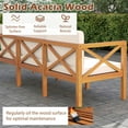 thumbnail image 6 of Gymax Set of 6 Acacia Wood Patio Furniture Set w/ Cushions & Coffee Table Off White, 6 of 6