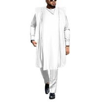 African Mens Clothing Traditional Agbada Robe Suits 3 pcs Set Dashiki Party Outfits WYN01992
