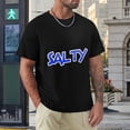 thumbnail image 4 of Salty Men's Cotton HD Print Short Sleeve T-Shirt Crew Neck Top Black L, 4 of 7