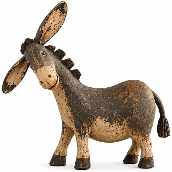 Rustic Donkey Figurine for Farmhouse Decor Distressed Resin Donkey Statue(1pcs)