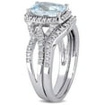 thumbnail image 3 of Everly Women's Aquamarine 10k White Gold Bridal Set, 3 of 6