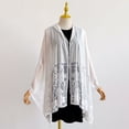 thumbnail image 6 of AHMOMEI Women’s Lace Floral Open Front Kimono Cardigan, Lightweight Sheer Embroidered Cover Up, Casual Summer Beach Shawl (White), 6 of 7