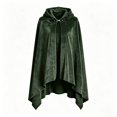 thumbnail image 4 of HNMKIU Shawls and Wraps for Evening Dresses Velvet Hooded Cape For Halloween Adult Kids Warm Cloak Wrap Green,M, 4 of 4