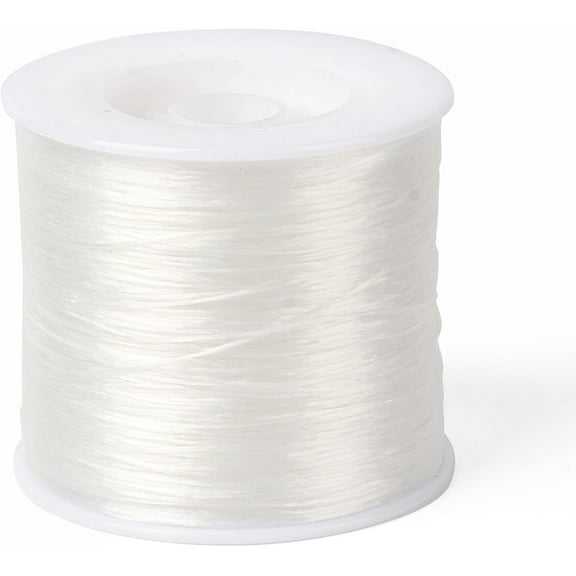 400M Flat Elastic Crystal String Elastic Beading Thread for Stretch Bracelet Making Clear 0.2mm 1mm wide about 446.81 Yards(400m)/Roll