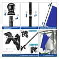 thumbnail image 5 of 2X Juego de Mástil de Bandera para Porche de Casa, 6 Pies de Acero Inoxidable Grueso para Montaje en Pared, Anillos Giratorios para Mástil de Bandera, Sin Soporte, 5 of 5