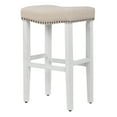 thumbnail image 6 of 29" Upholstered Saddle Seat Bar Stool (Set of 2) in Beige, 6 of 9