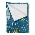thumbnail image 2 of Sleep Soft Flannel Fleece Throw Blanket, Night with Polar Bear Snowy Owl Moon Stars Pattern Winter Theme, Cozy Plush for Indoor and Outdoor Use, 50" x 70", Slate Blue Yellow, by Ambesonne, 2 of 5