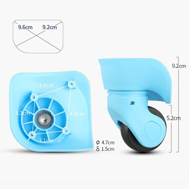 1 Pair Luggage Wheel Suitcase Replacement Wheel Trolley Suitcase Rotating Wheel Blue S