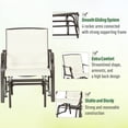 thumbnail image 4 of Outsunny 3 Piece Bistro Set with Outdoor Gliders, Glass Top Table, White, 4 of 9