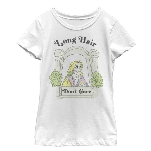 Girl's Tangled Hair Don't Care  Graphic Tee White X Large
