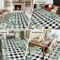 thumbnail image 5 of Green Eucalyptus Leaves Area Rugs 6'x9', Washable Small Throw Rugs for Kitchen Dining room, Daisy Floral Indoor Outdoor Rug Non-Slip Low Pile Carpet Runner Reversible Floor Mats, 5 of 8