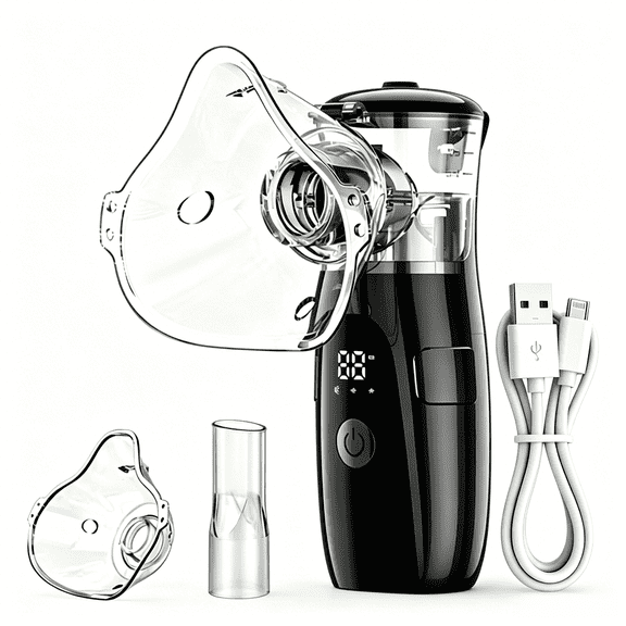 AJZIOJIRO Portable Handheld Humidifier for Home, Office & Travel USB/Battery Ultra-Fine Mist Personal Humidifier Black