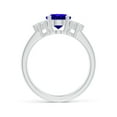 thumbnail image 2 of ANGARA Natural Solitaire Oval 1.9 ct Tanzanite and Diamond Promise Ring in 14K White Gold for Women (Size-9x7mm) | December Birthstone, Anniversary, Jewelry Gift for Women | Natural Tanzanite Ring, 2 of 9