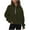 Army Green-05, variant on STETMN Women's Waffle Knit Sweatshirts Half Zip Cropped Pullover Tops Fall Long Sleeve Clothes