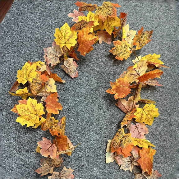 Holiday Simulation Maple Leaf Rattan, 78.7in Stair Door Decoration Garland, Artificial Fall Foliage for Garden, Home, Door, Window, Wall Decor