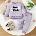 thumbnail image 2 of Caqnni Baby Girls' and Toddler Long Sleeve Top and Pants Snug Fit Cotton 2 Piece Pajama Sleepwear Set for Girls 6 9 12 18 24 Months Pajamas & Dailywear，12-18 Months，Light Purple, 2 of 9