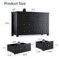 thumbnail image 4 of HUANLEGO FURNITURE 7 Drawer Dressing Chest for Bedroom, Rustic Tall Chest of Drawers, Black, 4 of 6
