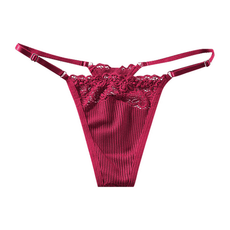 Fulorrnie Underwear for Women Breathable Thong Comfort Seamless Panties Elastic Waist Stretchable Ventilated Panty  Wine  M