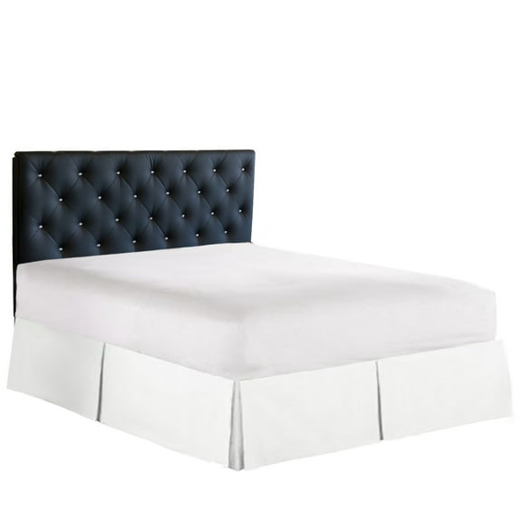 Elegant Comfort White Linen Pleated Tailored Bed Skirt, Queen