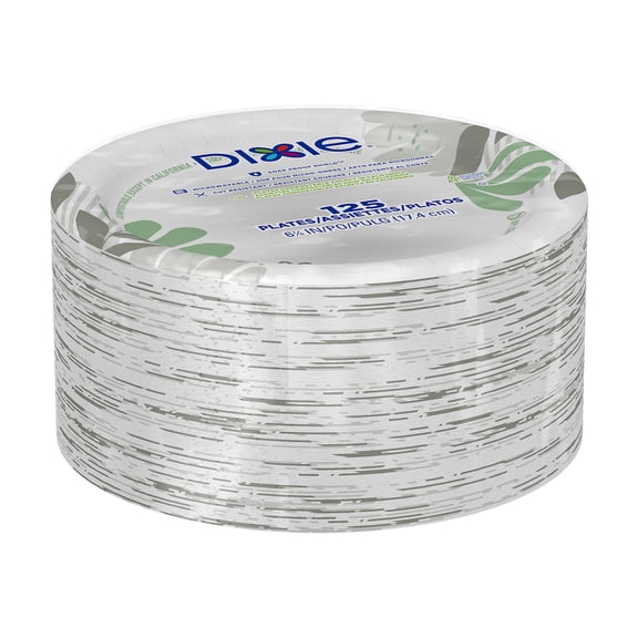 Dixie, DXEUX7WSCT, Pathways Everyday Paper Plates, 6.88" Diameter, 500 / Carton, White