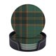 thumbnail image 1 of Posavasos de cuero de 6 piezas, posavasos All Ireland (tartán verde) para bebidas, posavasos para tazas, regalo de inauguración de la casa, ideal para la decoración del hogar, 1 of 7