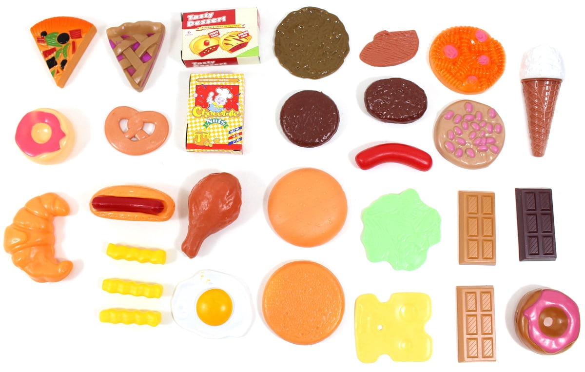 PlayWorld Kitchen Connection Fast Food & Dessert Play Food Set For Kids - 30 pieces - Multicolor