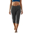 thumbnail image 3 of Ihhxva Women's Capri Pants 3/4 Length Cuffed Ankle Relaxed Fit Elastic Waist Yoga Pockets Stretchable Summer Jogger Leggings Gym Daily Wear S-2XL, 3 of 9