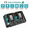 thumbnail image 4 of 9A DC18RD 14.4V-18V L-ion Fast battery Dual Port Rapid Optimum Charger for Makita Dual Ports BL1850 BL1840B BL1820 BL1815 BL1860 BL1430 BL1450 BL1830, 4 of 8