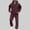 Wine, variant on CIAKGIAF Hoodies for Men Solid Hoodie Tracksuit Long Sleeve Hooded Top Elastic Waist Jogger Pants 2 Piece Casual Sports Sets